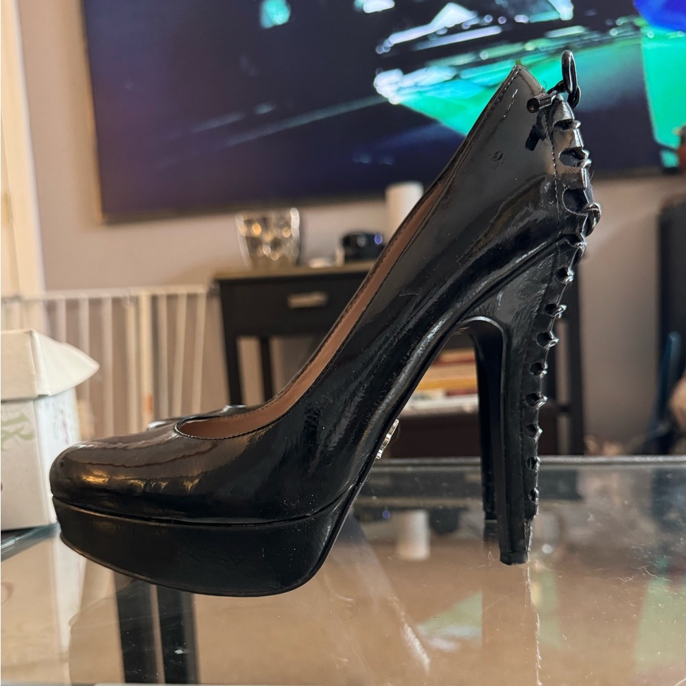 RACHEL Rachel Roy Black Patent Leather Platform Heels